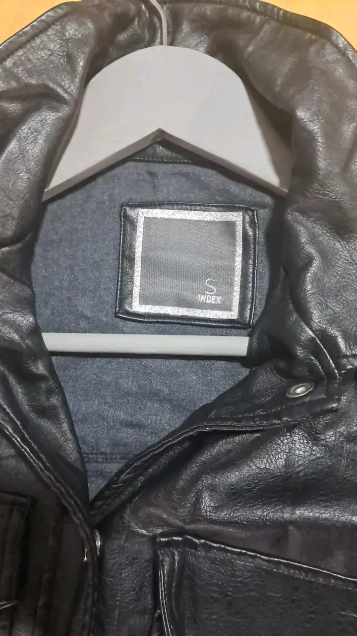 Chaqueta de cuero negra para hombre talla S - 4