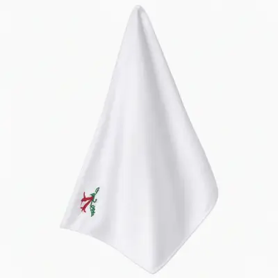 Pañuelo de tela blanco con bordado decorativo - miniatura 1