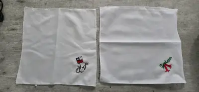 Pañuelo de tela blanco con bordado decorativo - miniatura 2