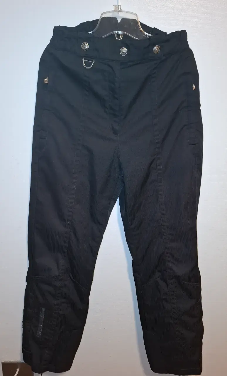 Pantalones de esquí negros con botones decorativos - 1