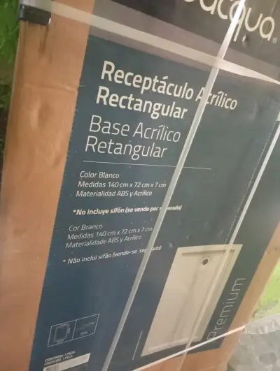 Receptáculo Acrílico Rectangular Blanco 140x72 cm - miniatura 1