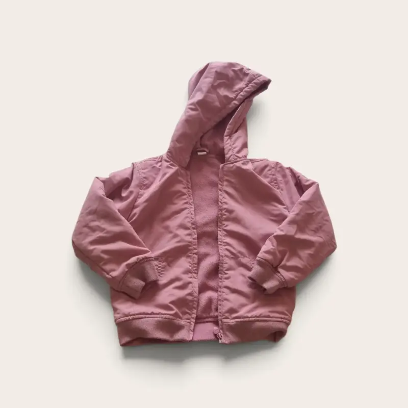 Chaqueta rosada con capucha niña talla 8 polar int - 1