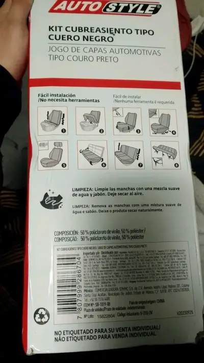 Kit de Cubreasientos AutoStyle Cuero Negro - miniatura 1