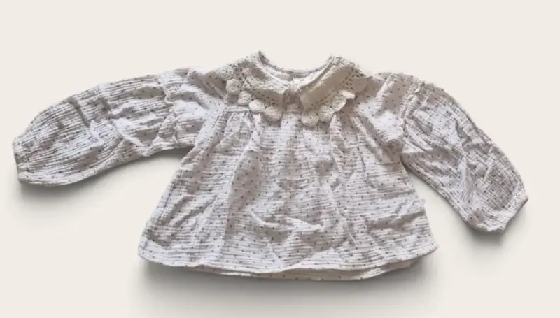 Blusa niña cuello bordado Talla 8 - 1