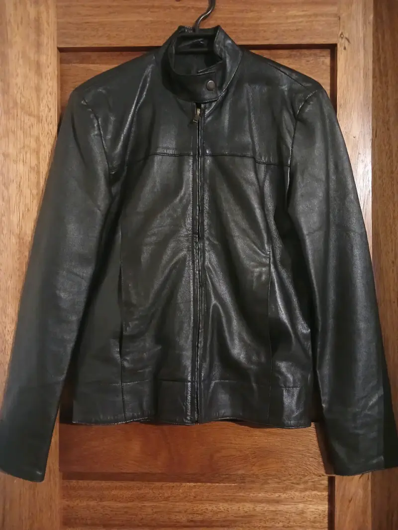 Chaqueta de cuero negra para hombre - 1