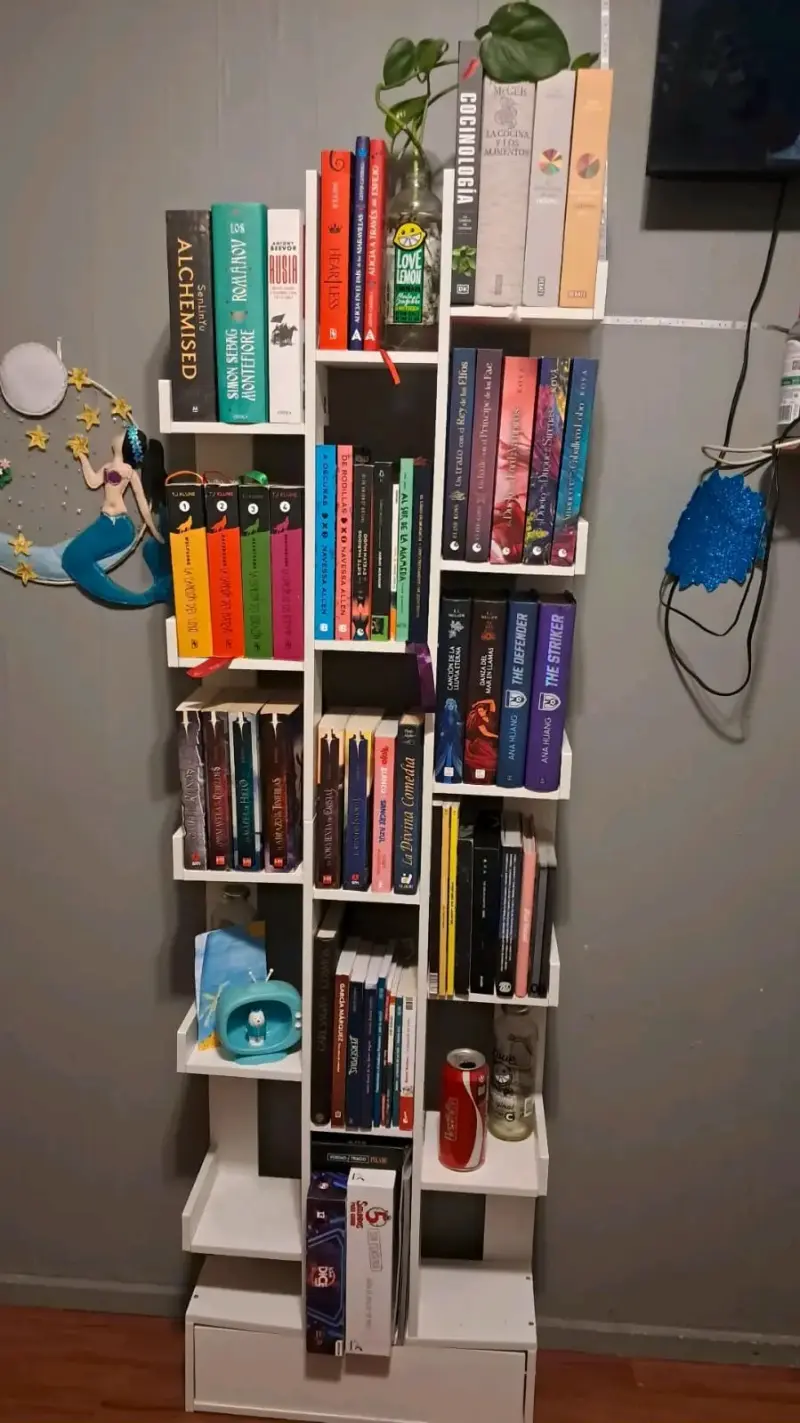 Estante de Madera Blanco para Libros - 1