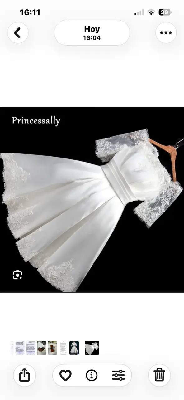 Vestido de Novia Blanco con Encaje Princessally - 1