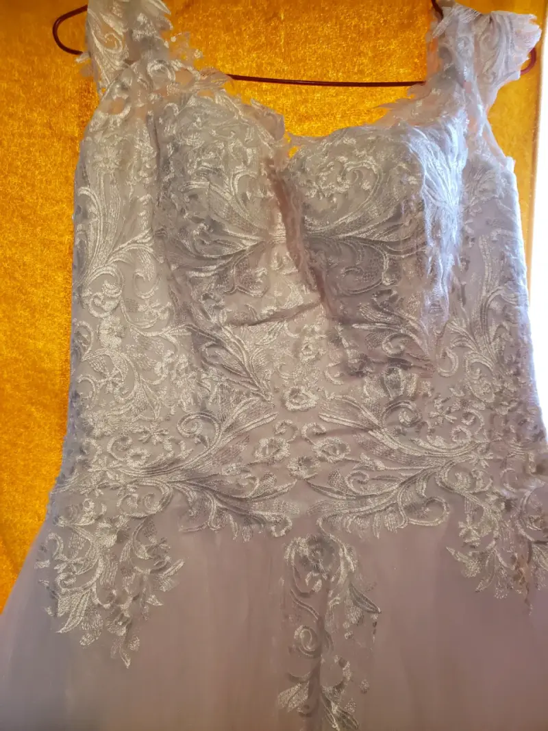 Vestido de novia blanco clásico con falso - 6