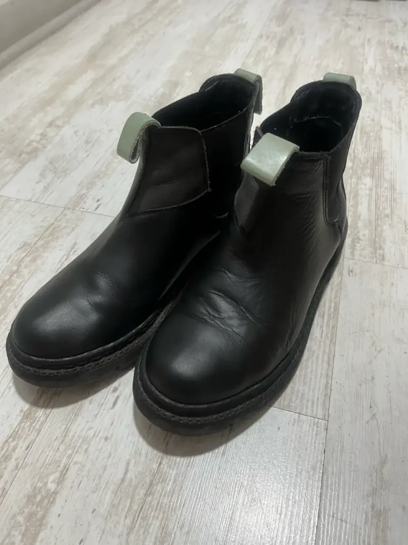 Botines Renox de cuero negro/menta - 2