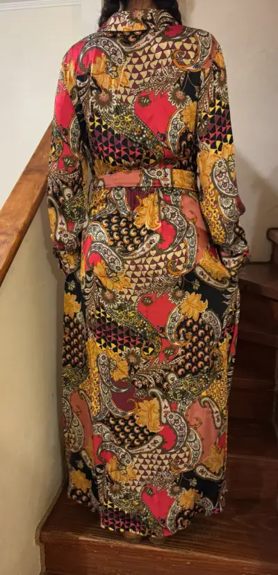 Vestido largo estampado multicolor Leidiró - miniatura 2