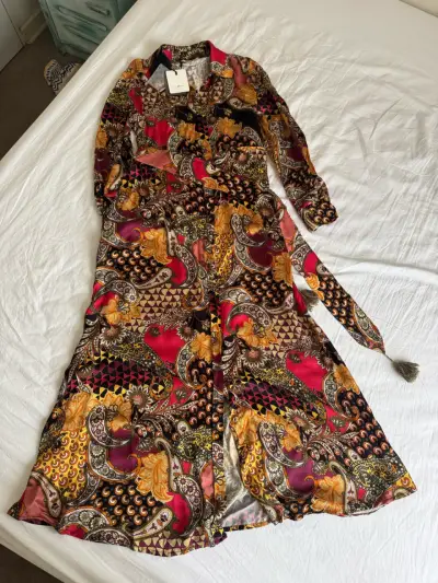 Vestido largo estampado multicolor Leidiró - miniatura 3