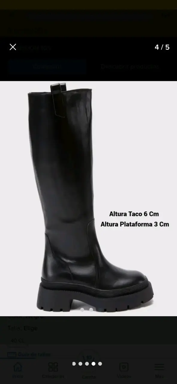 Botas de cuero negro Americanino con plataforma - 2