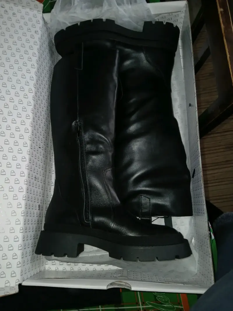 Botas de cuero negro Americanino con plataforma - 3