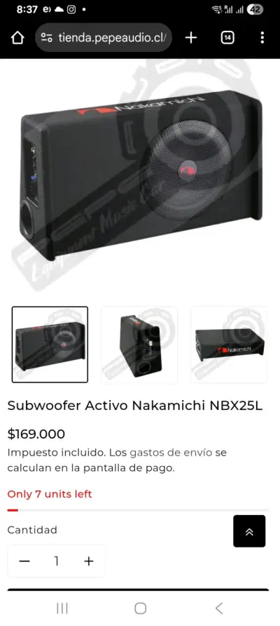 Subwoofer Activo Nakamichi NBX25L 1000W - miniatura 3