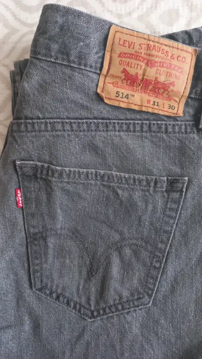 Jeans Levi's 514 Slim Straight Gris - miniatura 3