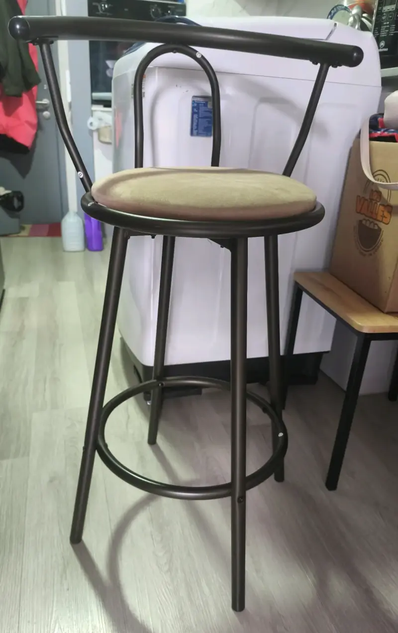 Sillas de bar altas de metal con asiento acolchado - 1