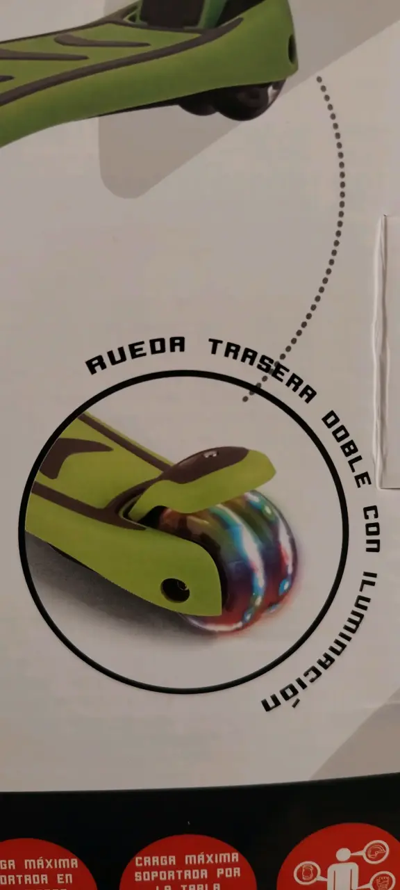 Scooter Go Fun plegable verde con luces - 4