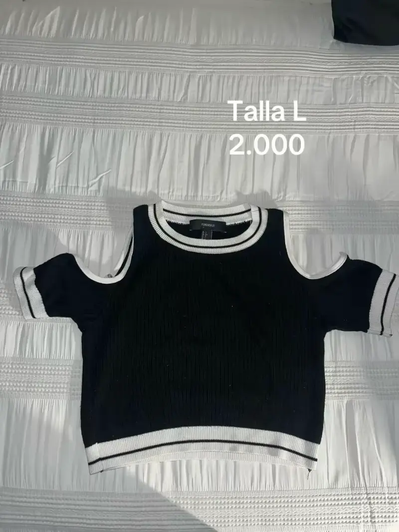 Polera sin mangas negra Forever 21 talla L