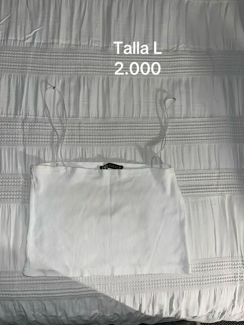Top blanco sin mangas talla L