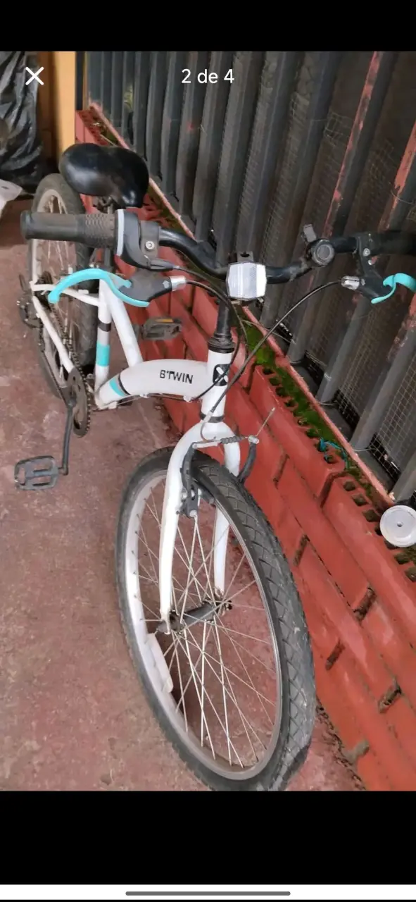 Bicicleta B'Twin Original blanca en buen estado - 3