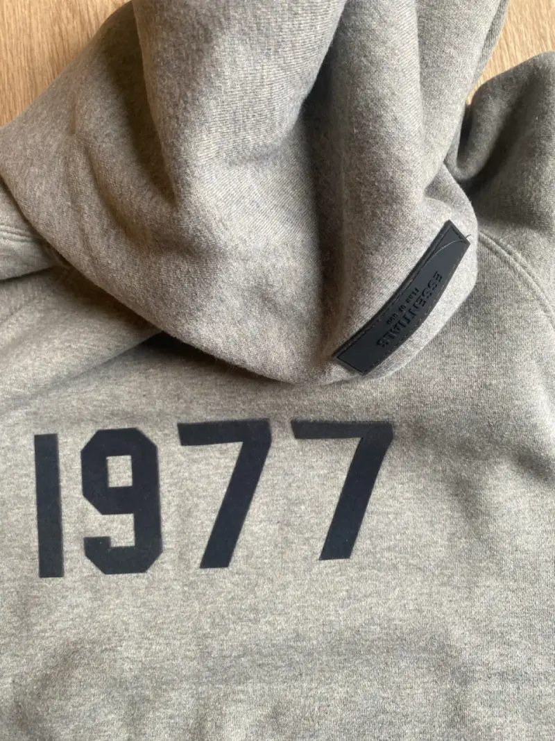 Polerón essentials gris con capucha 1977 - 4