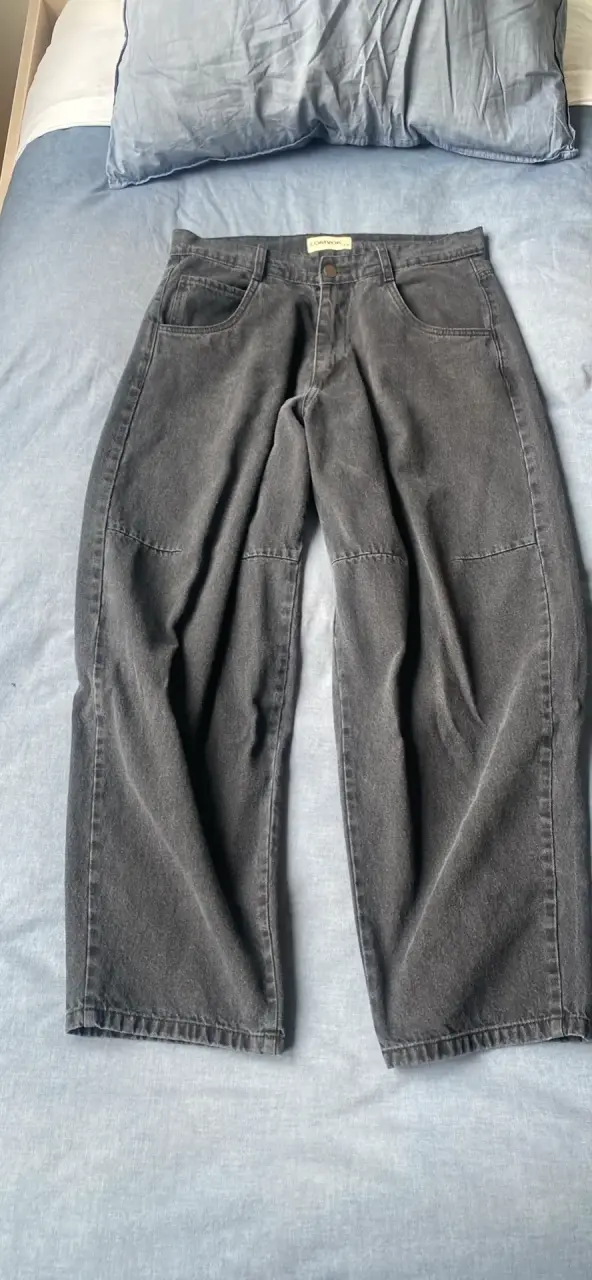 Pantalones anchos negros Lomvok para hombre
