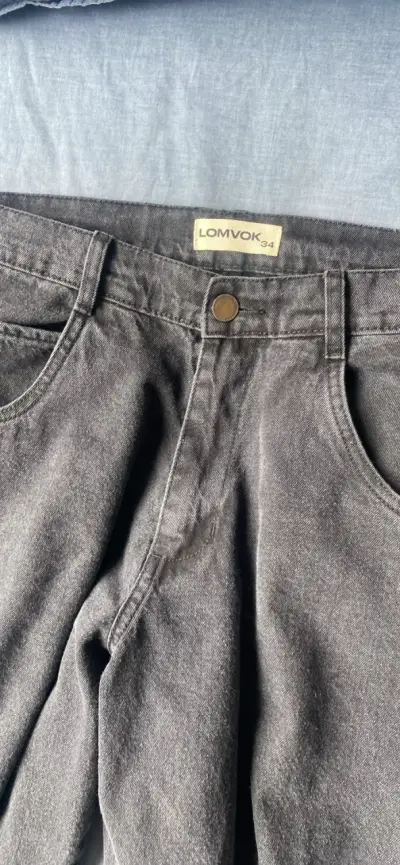 Pantalones anchos negros Lomvok para hombre - miniatura 3