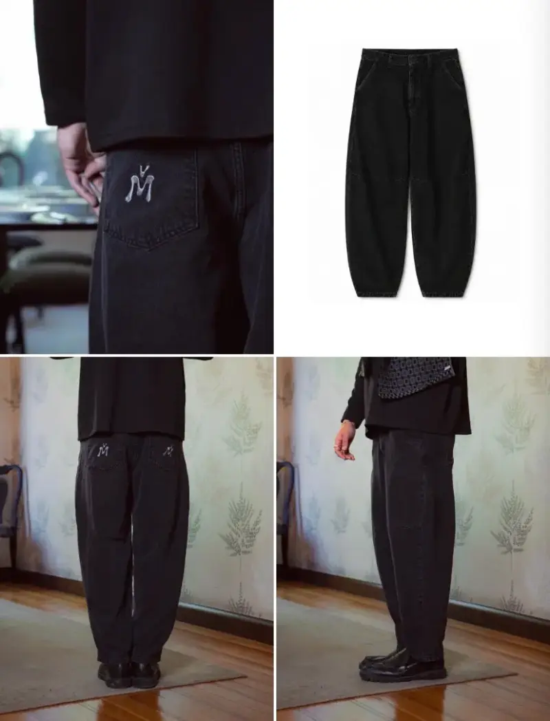 Pantalones anchos negros Lomvok para hombre - 4