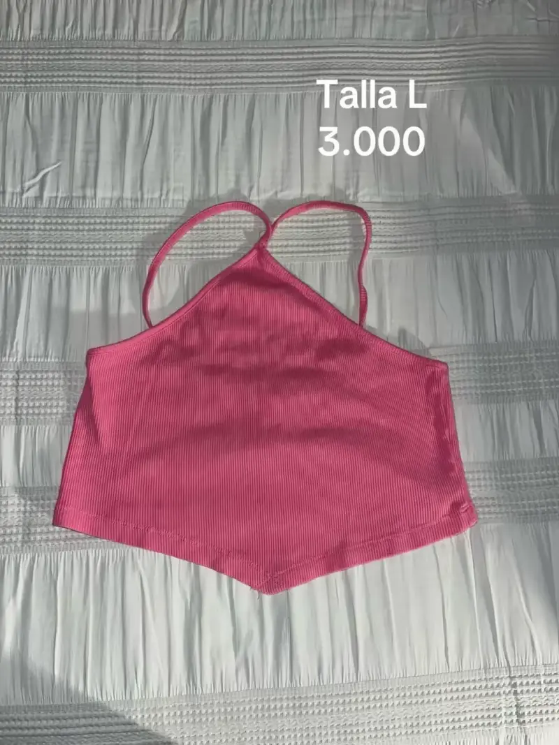 Top corto rosado talla L