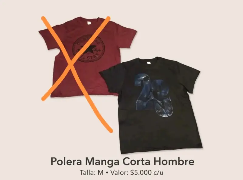 Polera Manga Corta Hombre Talla M