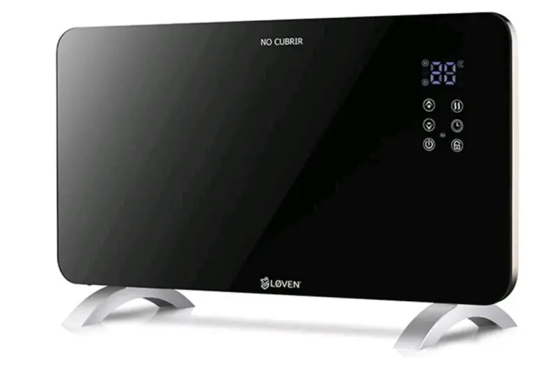 Calefactor eléctrico de vidrio Loven negro - 1