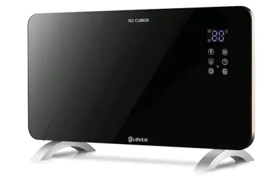 Calefactor eléctrico de vidrio Loven negro - miniatura 1