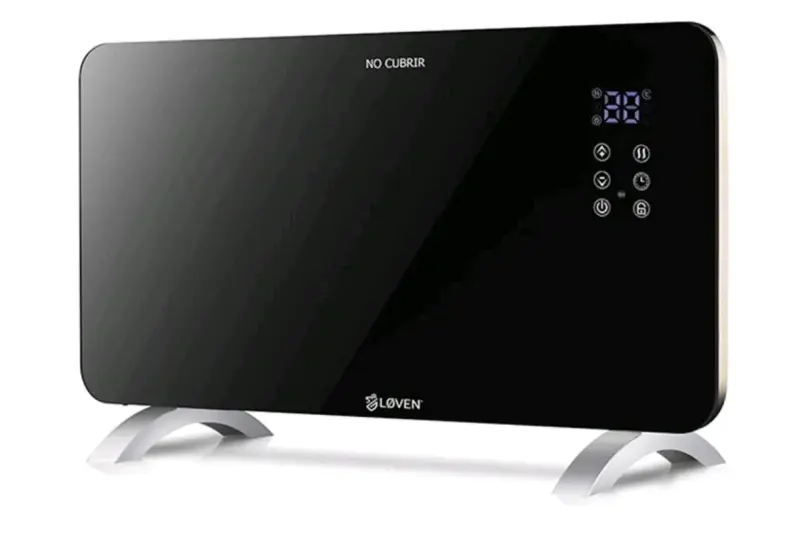Calefactor eléctrico de vidrio Loven negro - 2