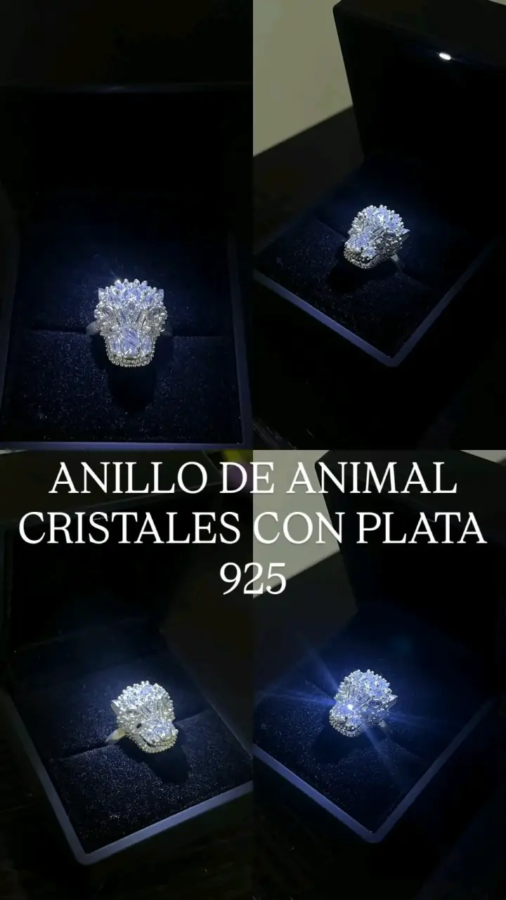 Anillo de animal con cristales en plata 925 - 1
