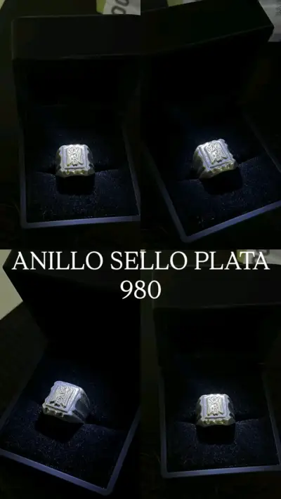 Anillo de sello en plata 980 - miniatura 1