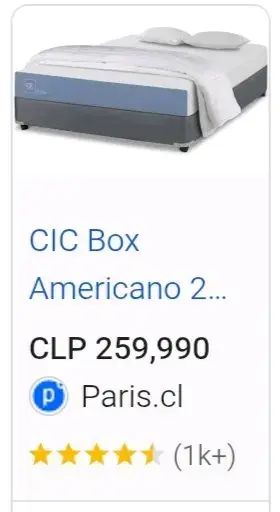 Cama Box Americano CIC Excellence 2 plazas - 1