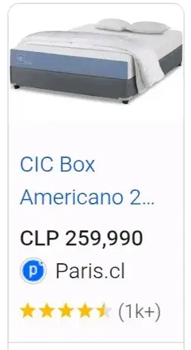 Cama Box Americano CIC Excellence 2 plazas - miniatura 1
