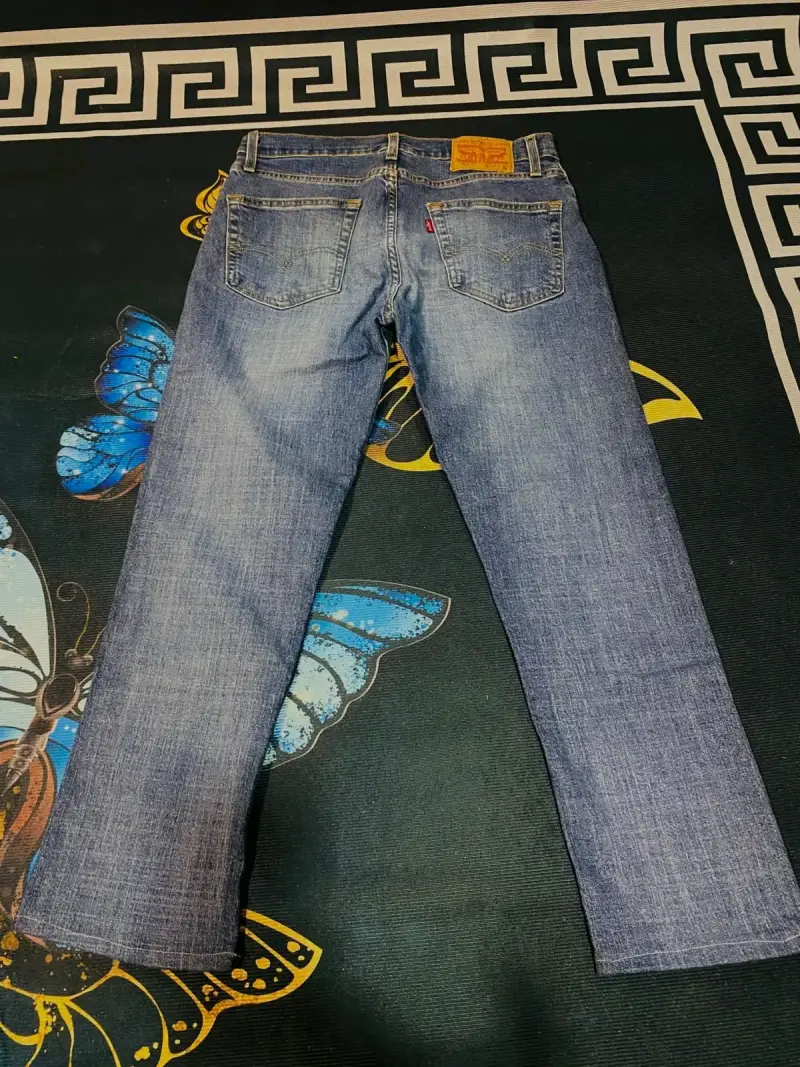 Jeans clásicos azul desgastado para hombre - 2