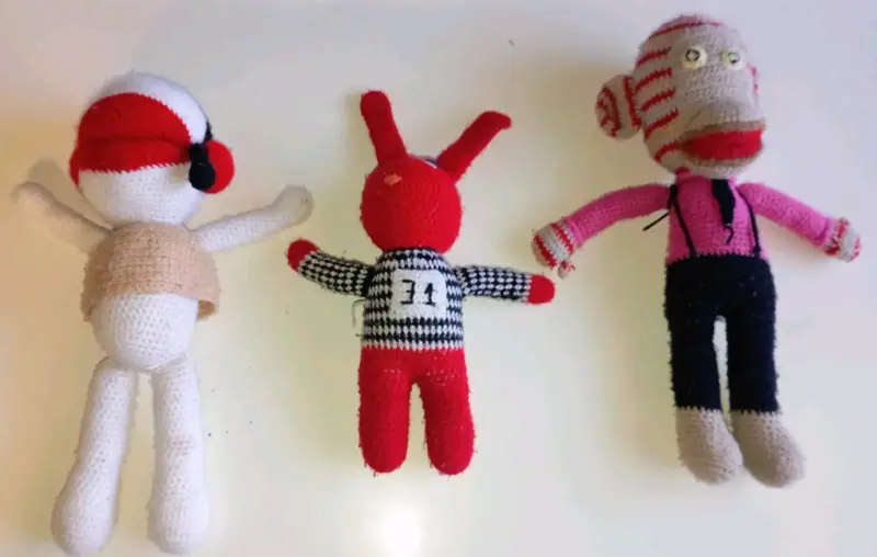 Tres Peluches artesanal tejidos a crochet de 31 M - 1
