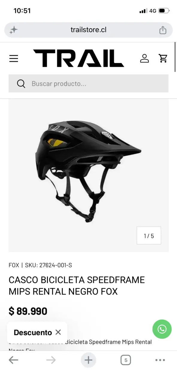 Casco bicicleta Speedframe MIPS negro Fox