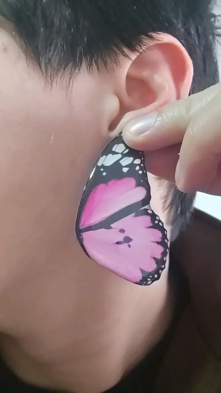 Aros de mariposa rosa Resinalia - 3