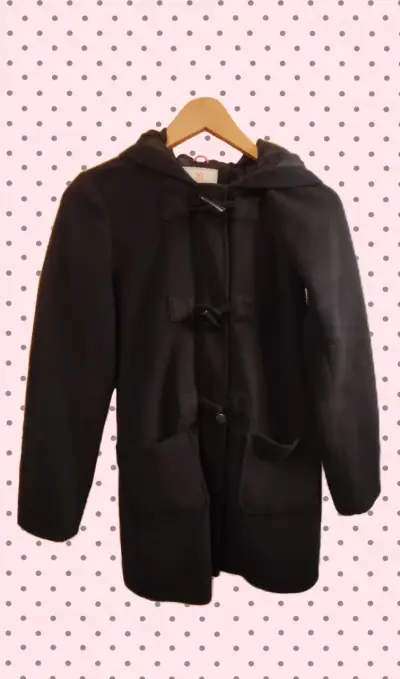 Abrigo negro con capucha para niña TALLA 16 - miniatura 1