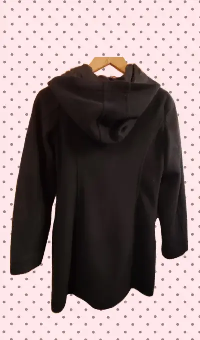 Abrigo negro con capucha para niña TALLA 16 - miniatura 2