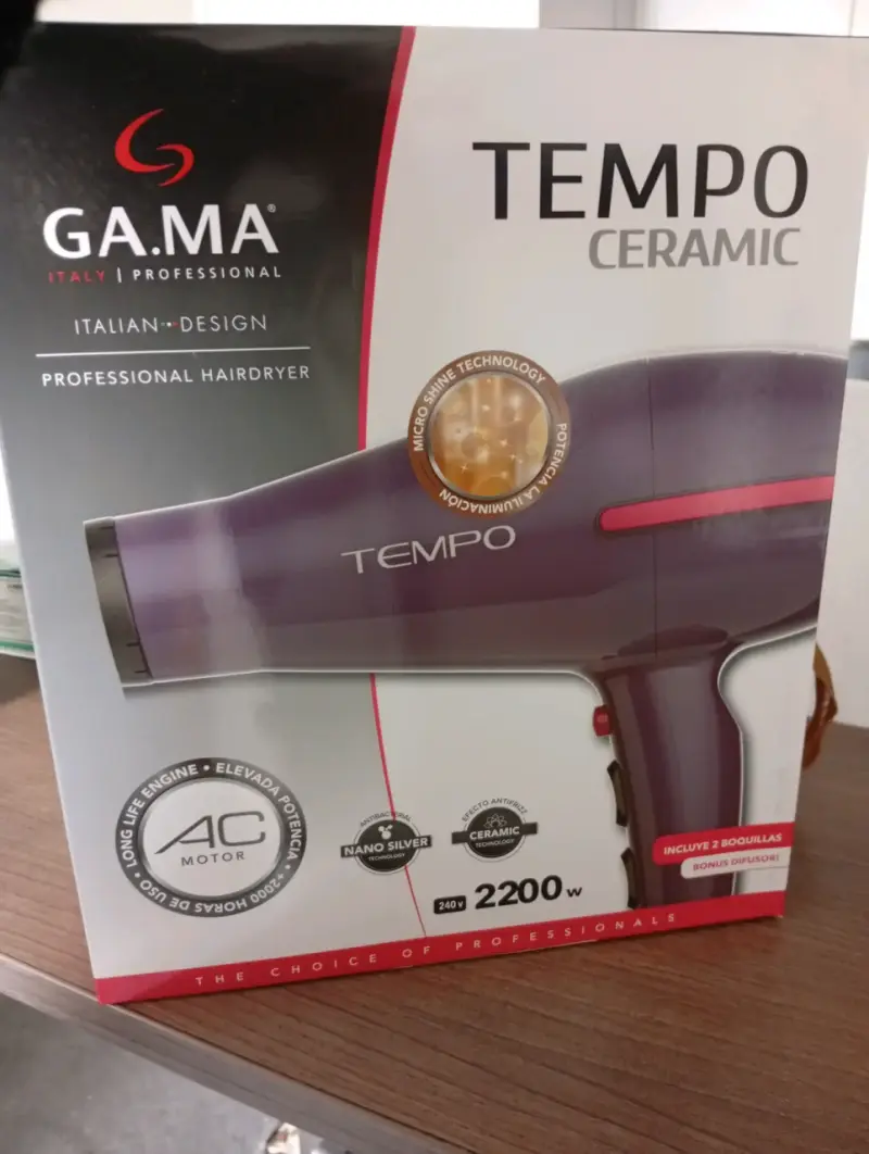 Secador de Pelo Profesional Gama Tempo Ceramic 2200W