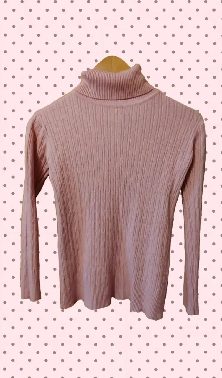 Suéter de Cuello Alto Rosa para Mujer - 1