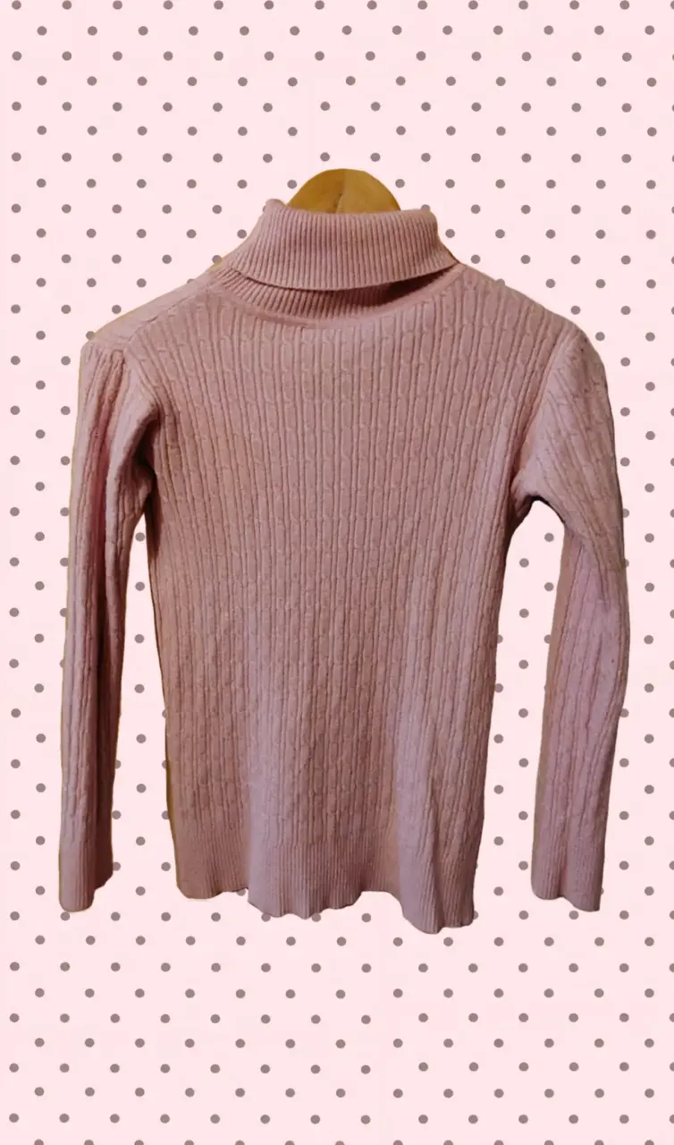 Suéter de Cuello Alto Rosa para Mujer - 2