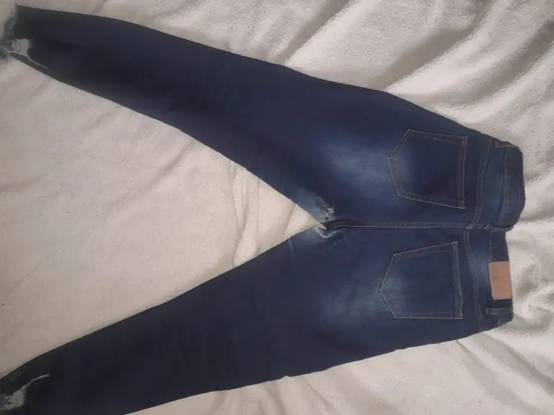Jeans ajustados azul oscuro para mujer - 3