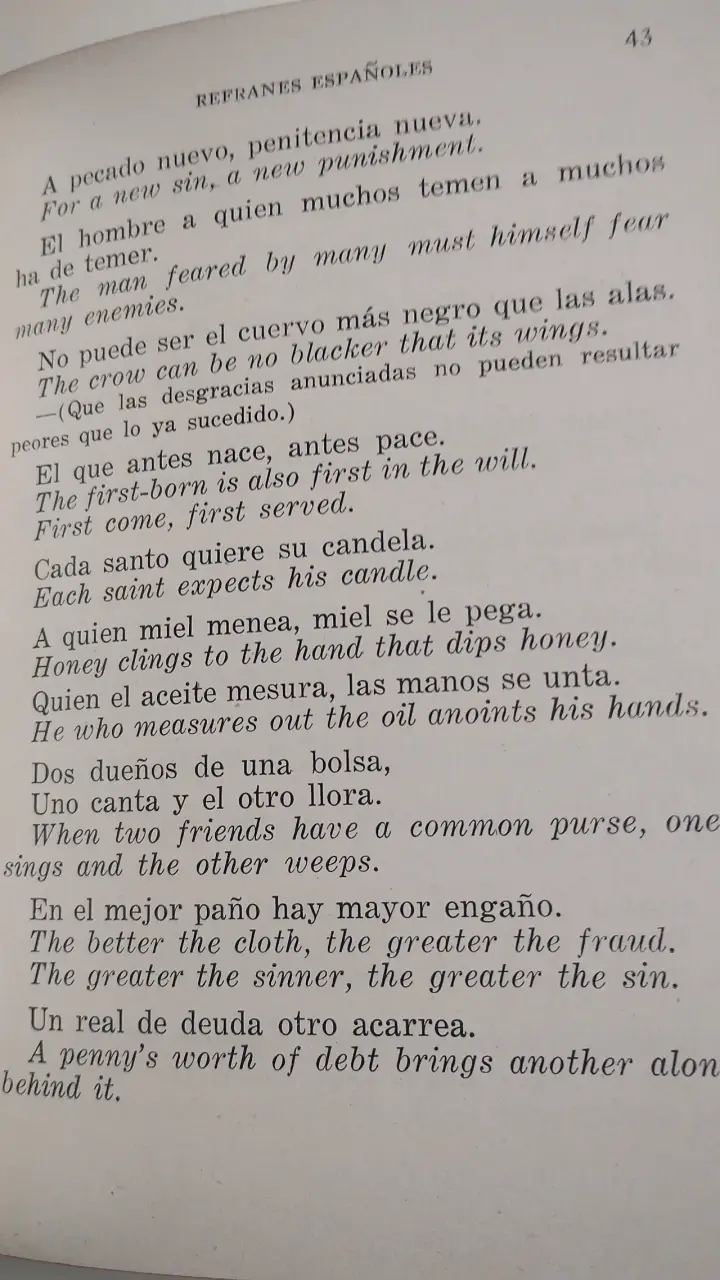 Libro de refranes españoles Clifford H. Galloway - 6