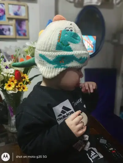 Gorros de lana para niños con diseño de dinosaurio - miniatura 5