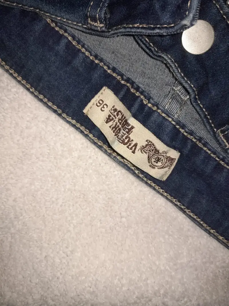 Jeans ajustados de mezclilla azul para mujer - 3